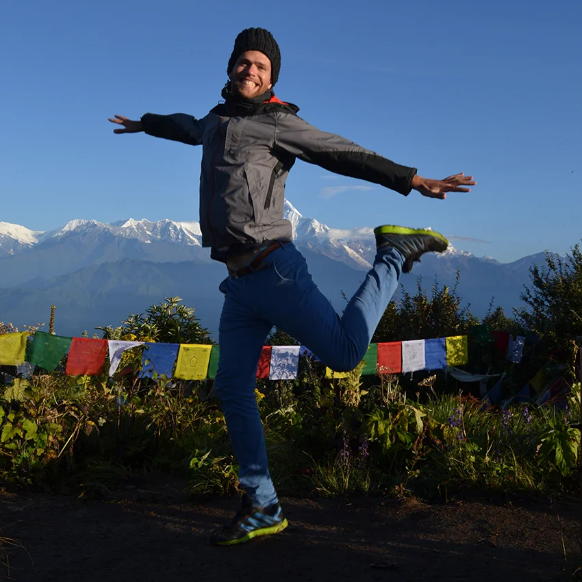 Homme joyeux Annapurna